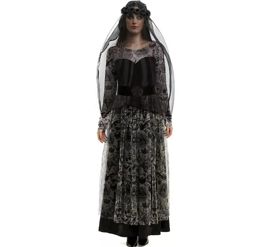 Translation missing: de.Disfraz de Novia oscura con velo para mujer