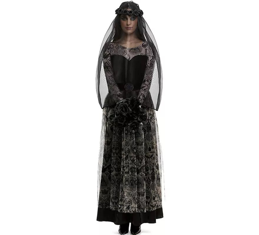 Translation missing: de.Disfraz de Novia oscura con velo para mujer