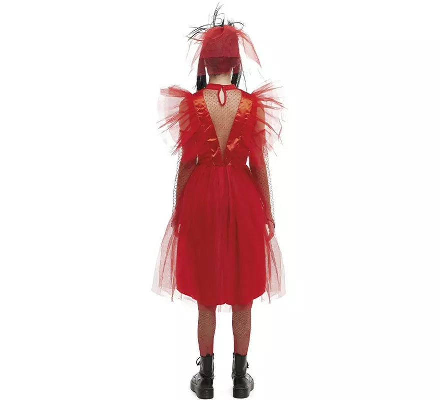 Translation missing: de.Disfraz de Novia roja de Fantasma a rayas para mujer