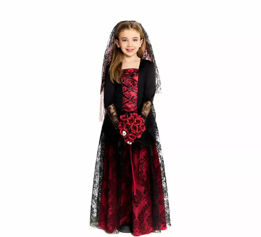 Translation missing: de.Disfraz de Novia Vampiresa Gótica para niña