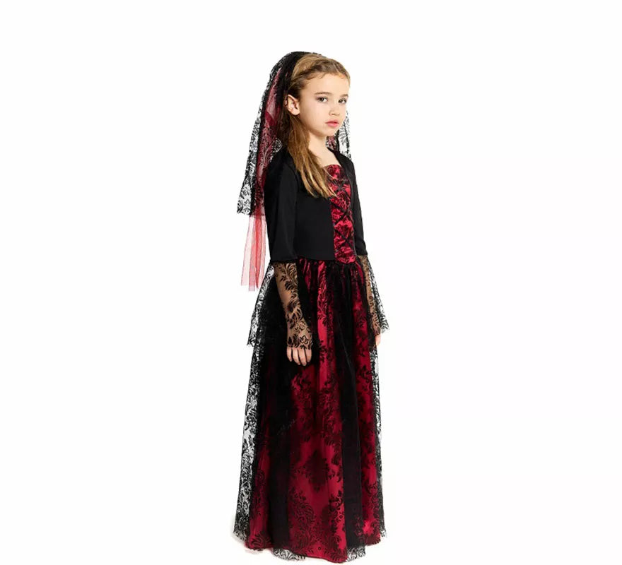 Disfraz de Novia Vampiresa Gótica para niña
