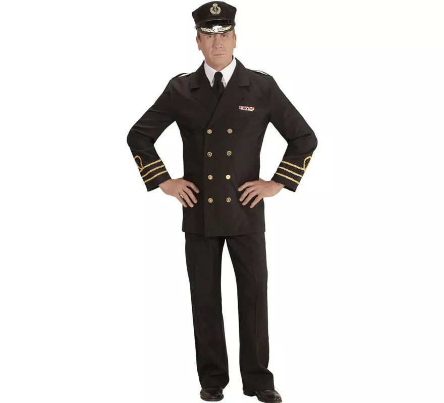 Translation missing: de.Disfraz de Oficial de la Marina en Negro para hombre