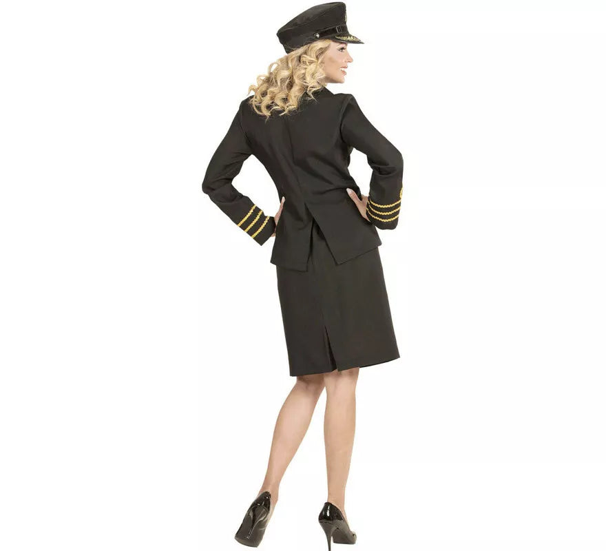 Disfraz de Oficial de la Marina en Negro para mujer
