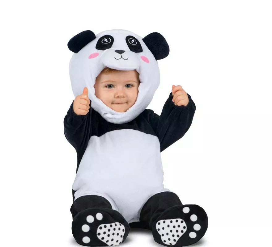 Translation missing: de.Disfraz de Oso Panda con gorro y cola para bebé y niños