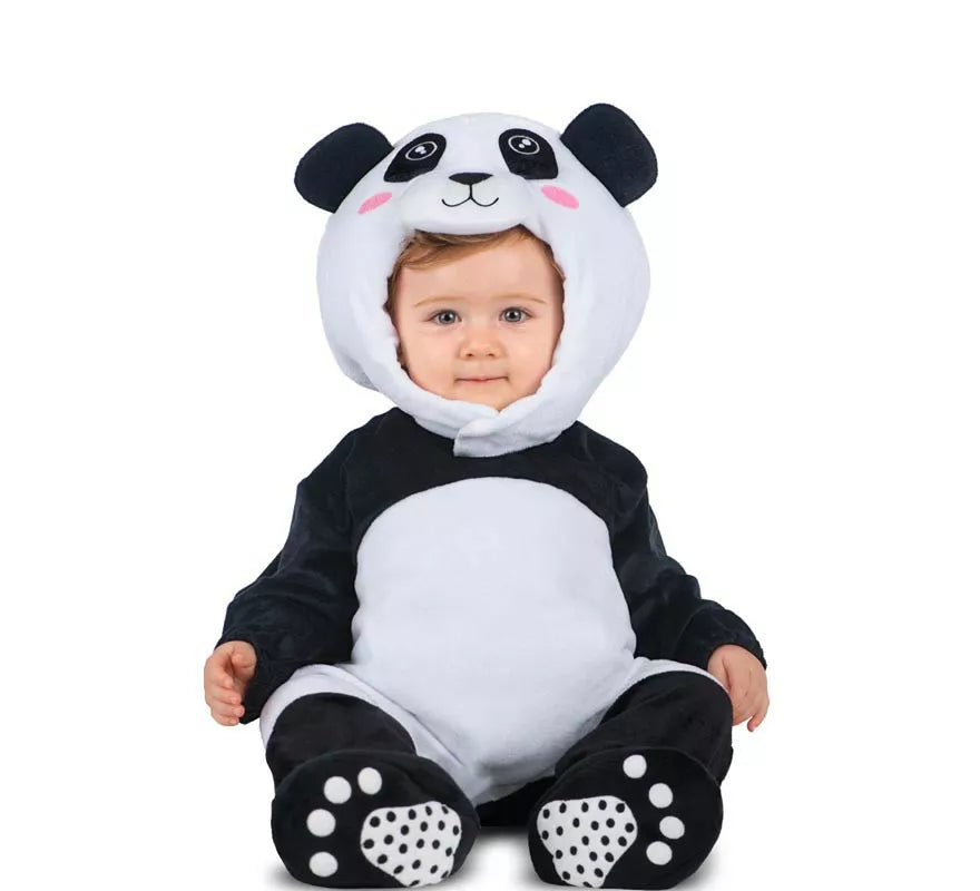 Translation missing: de.Disfraz de Oso Panda con gorro y cola para bebé y niños