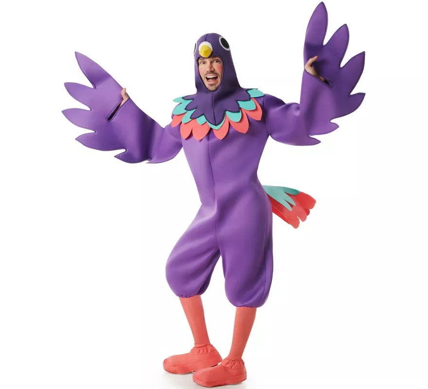 Translation missing: de.Disfraz de Pájaro Guacamayo morado para hombre