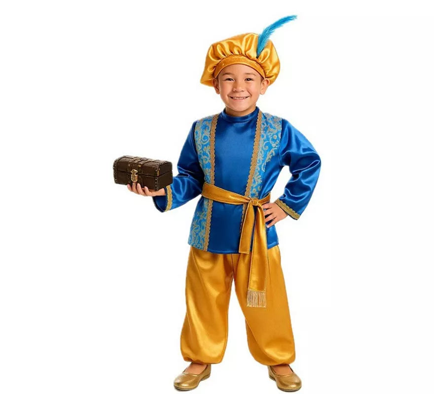 Translation missing: es.Disfraz de Paje Azul para Niño