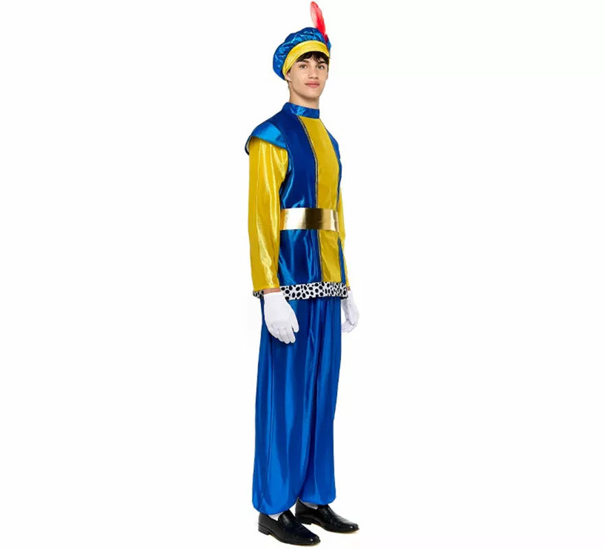 Translation missing: de.Disfraz de Paje Real azul para hombre