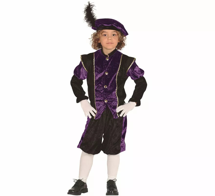 Translation missing: de.Disfraz de Paje Real lila para niños