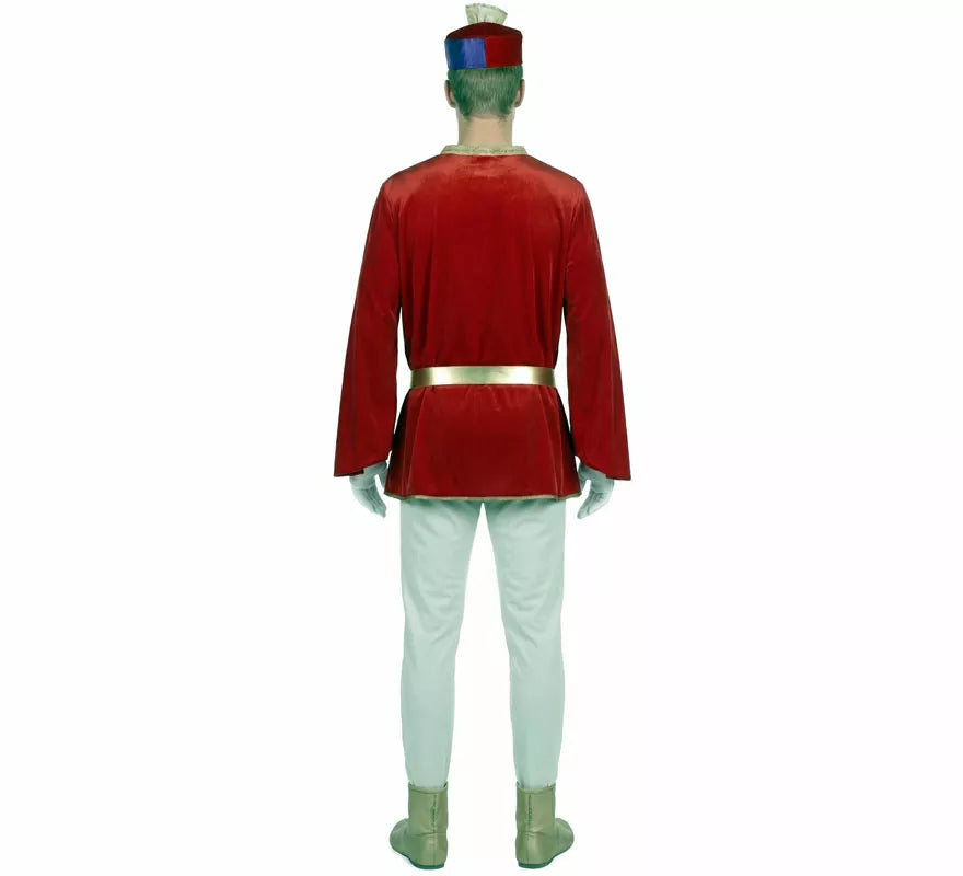Translation missing: de.Disfraz de Paje Real rojo para hombre