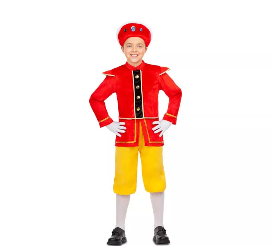 Translation missing: es.Disfraz de Paje Real Rojo y Amarillo para niño