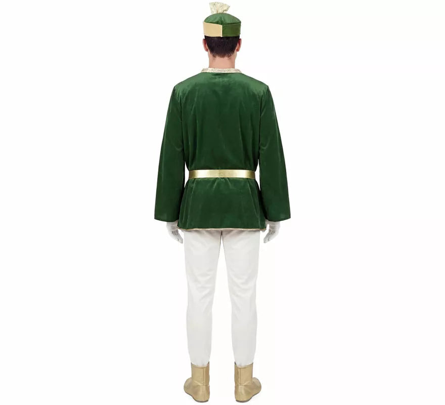Translation missing: de.Disfraz de Paje Real verde para hombre
