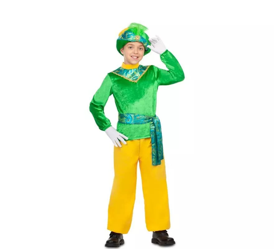 Translation missing: es.Disfraz de Paje Real Verde para niño