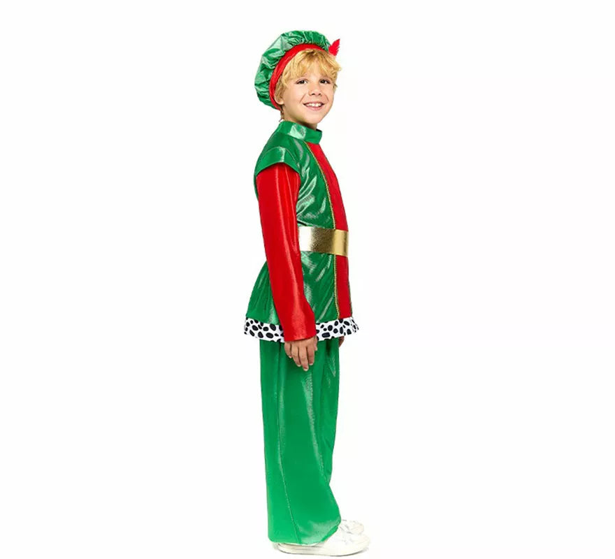 Translation missing: de.Disfraz de Paje Real verde para niño