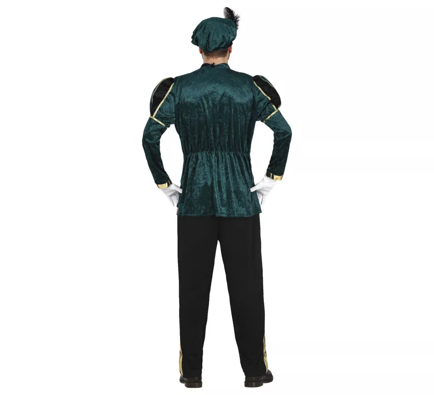 Translation missing: de.Disfraz de Paje Verde Elegante para hombre