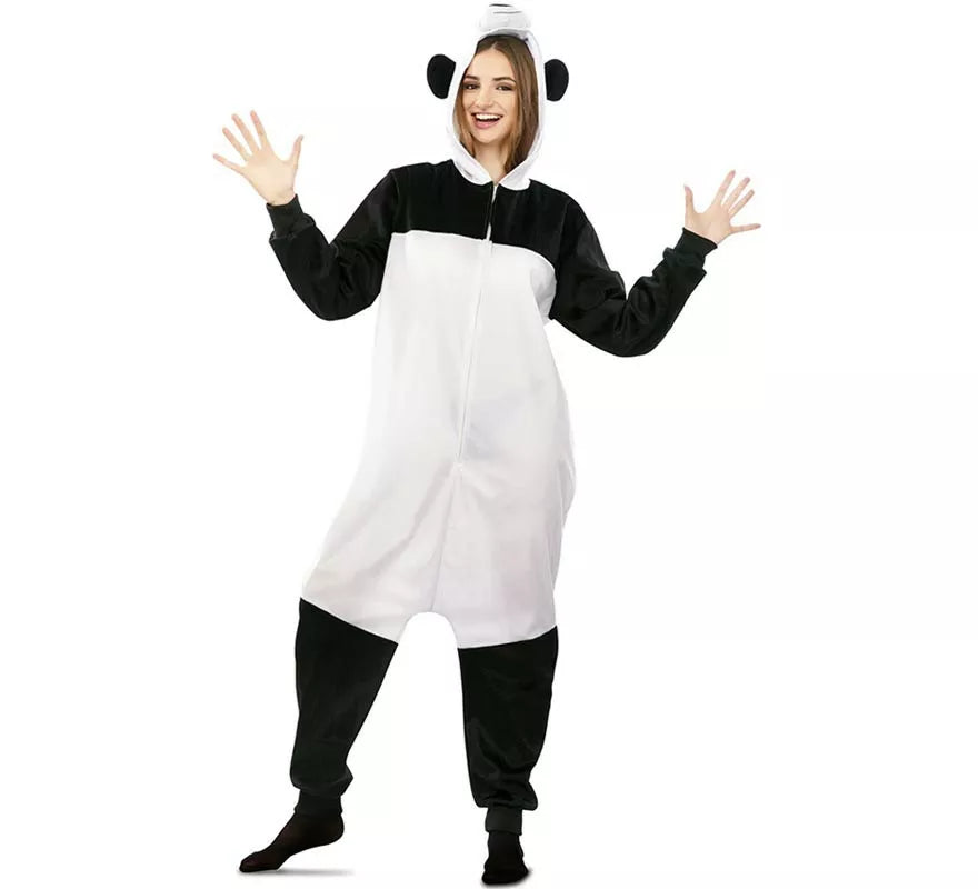 Translation missing: de.Disfraz de Panda Kugurumi con capucha y orejas para adulto