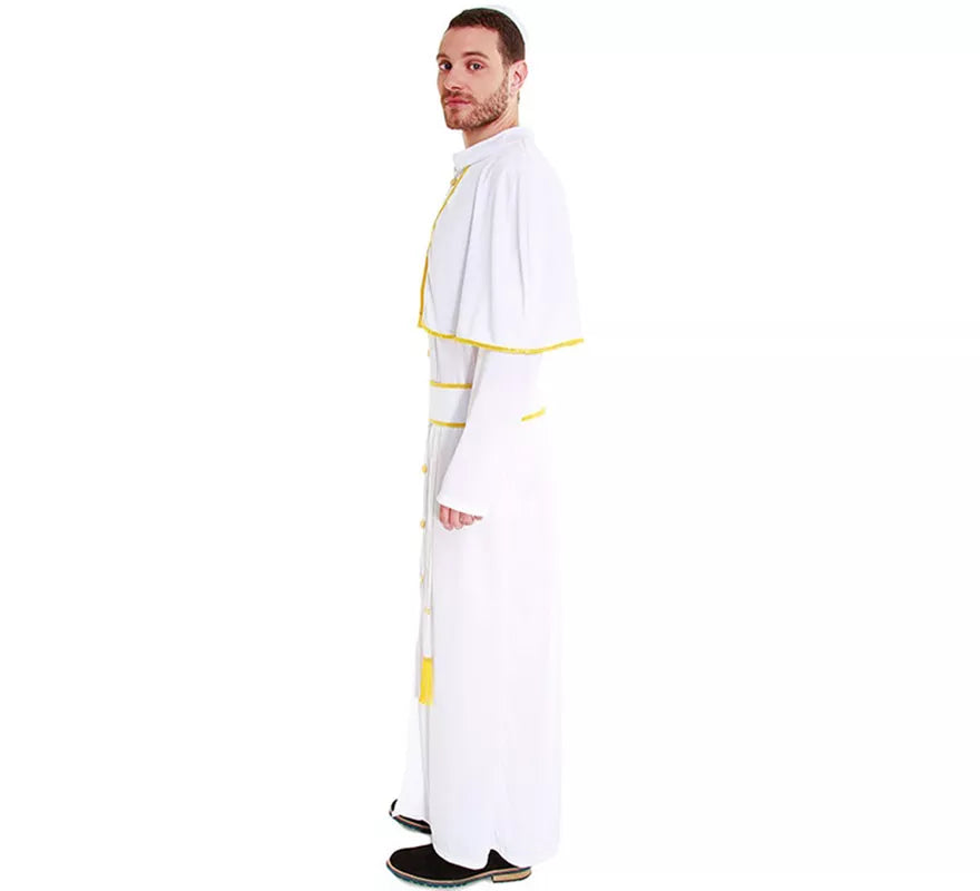 Translation missing: de.Disfraz de Papa Blanco y Dorado para hombre