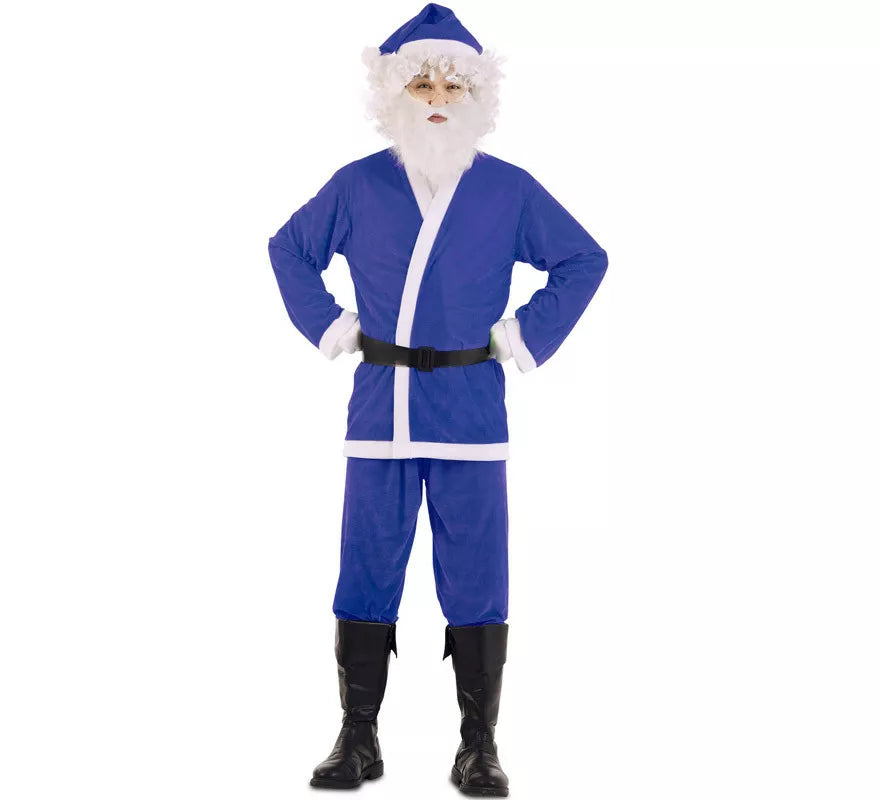 Translation missing: de.Disfraz de Papa Noel Azul para hombre