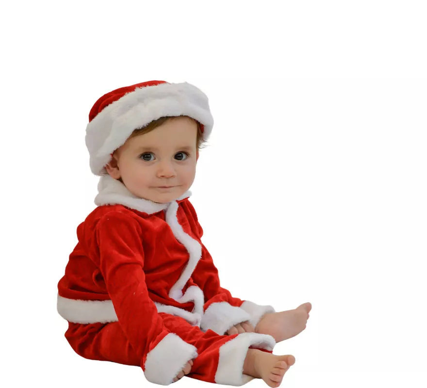 Translation missing: de.Disfraz de Papa Noel Baby para bebé de terciopelo