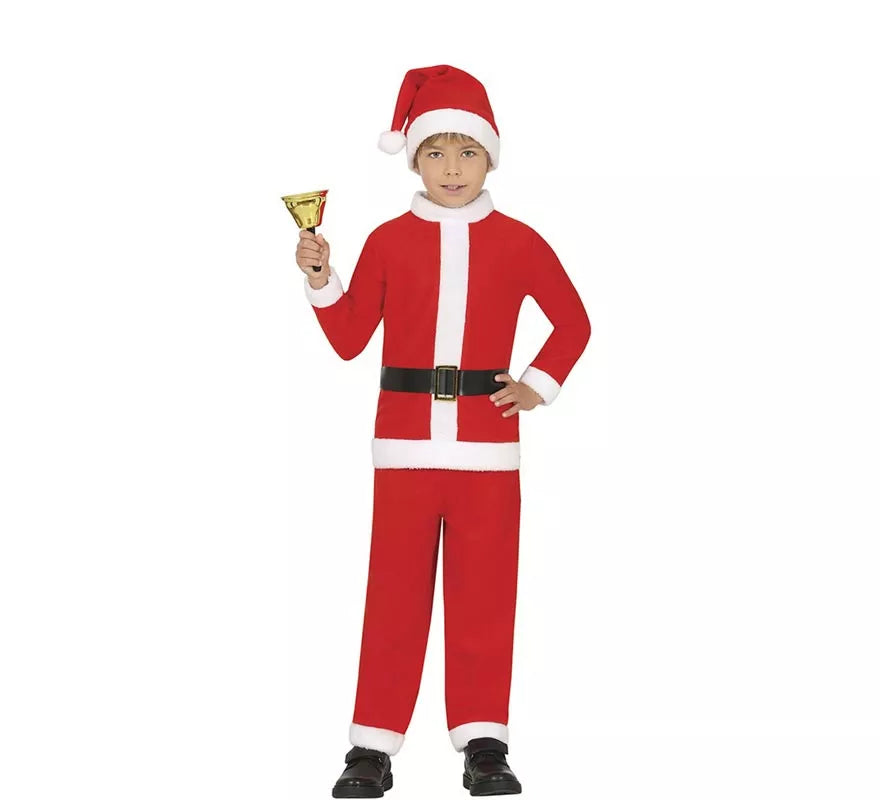 Translation missing: de.Disfraz de Papá Noel clásico con gorro y cinturón para niño
