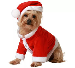 Rotes klassisches Weihnachtsmannkostüm für Hunde