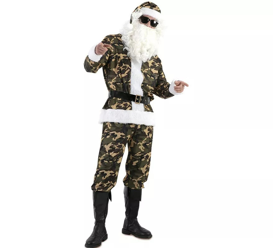 Translation missing: de.Disfraz de Papá Noel Militar camuflado para hombre