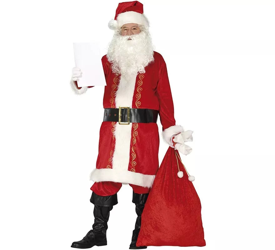 Translation missing: de.Disfraz de Papá Noel rojo tradicional con gorro para hombre