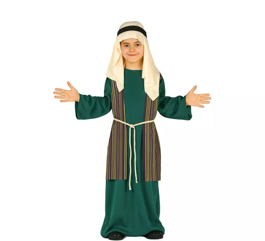 Translation missing: de.Disfraz de Pastor Hebreo verde para niño