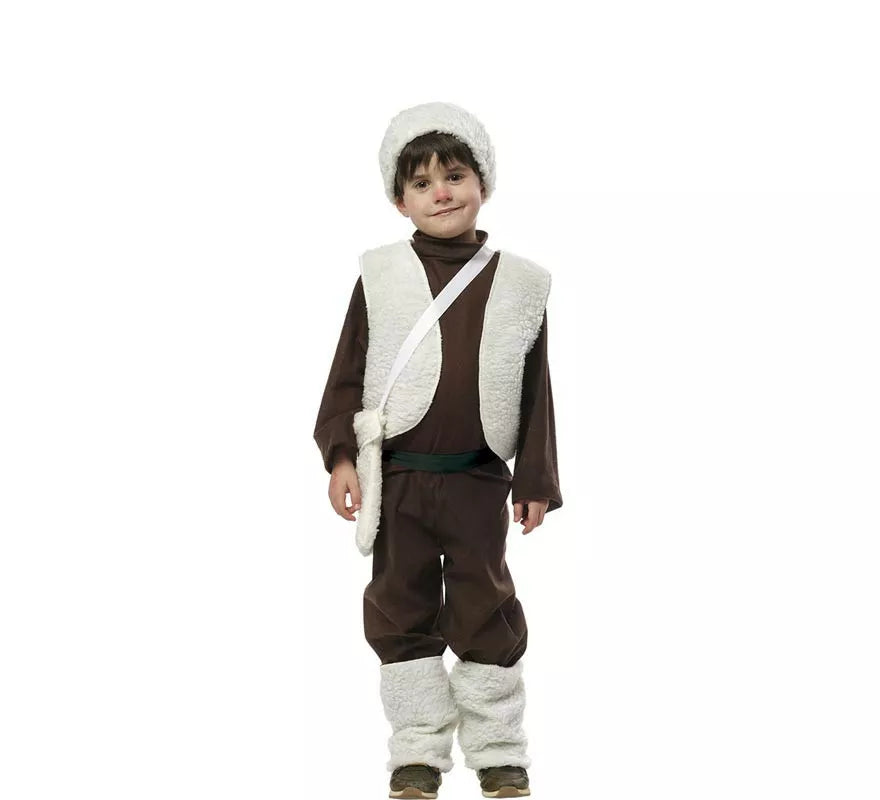 Translation missing: de.Disfraz de Pastorcillo marrón y blanco para niño