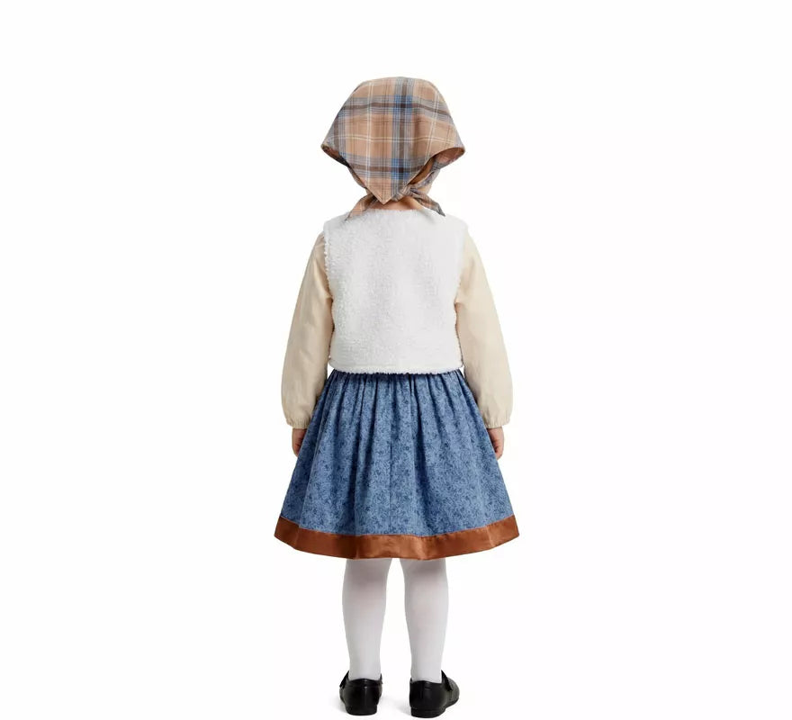 Translation missing: de.Disfraz de Pastorcita con Pañuelo a cuadros para niña