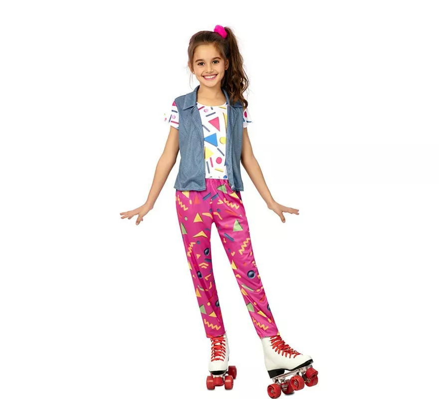 Translation missing: de.Disfraz de Patinadora de los años 90 con chaleco para niña
