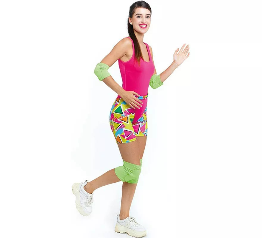 Translation missing: de.Disfraz de Patinadora Roller rosa años 70 para mujer