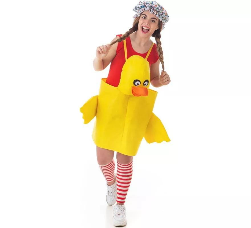 Translation missing: de.Disfraz de Patito amarillo con tirantes para adulto