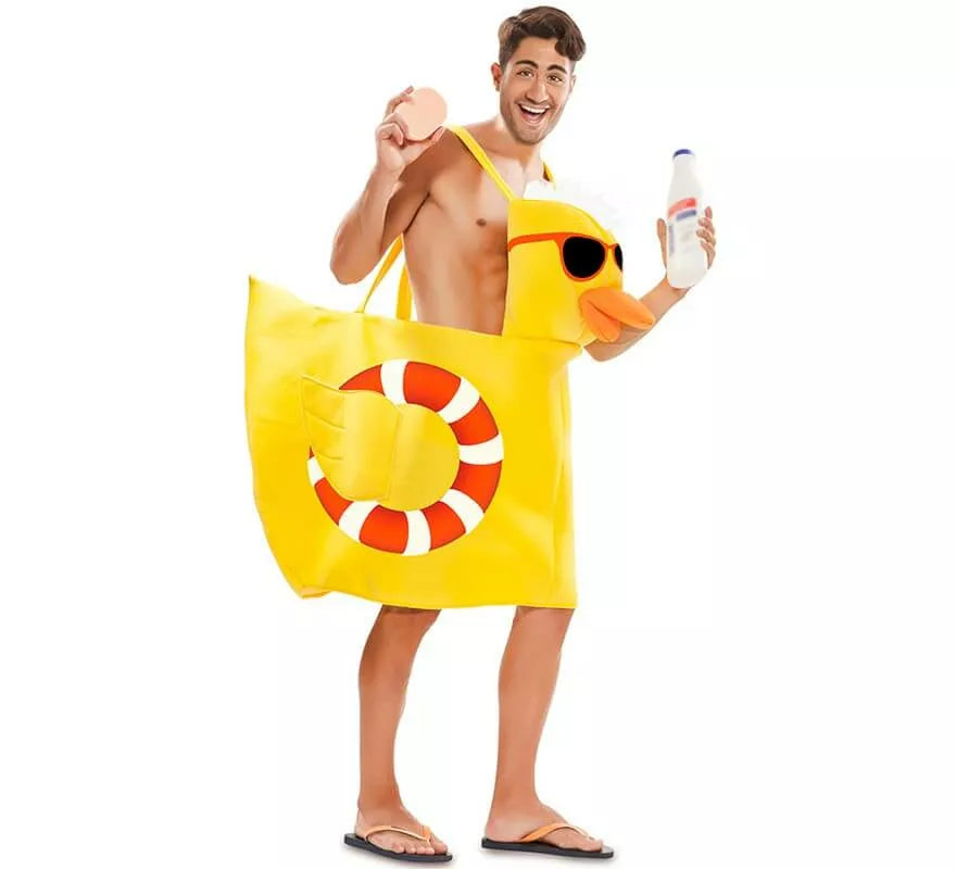 Disfraz de Patito de Baño amarillo para adultos
