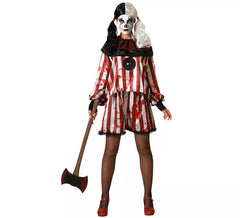Gestreiftes Clownkostüm für Damen