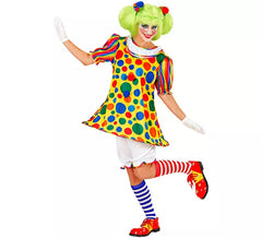 Gepunktetes Clown-Kostüm für Damen