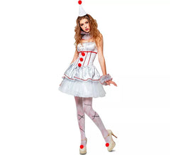Weiß Schlechte Clown-Kostüm für Damen