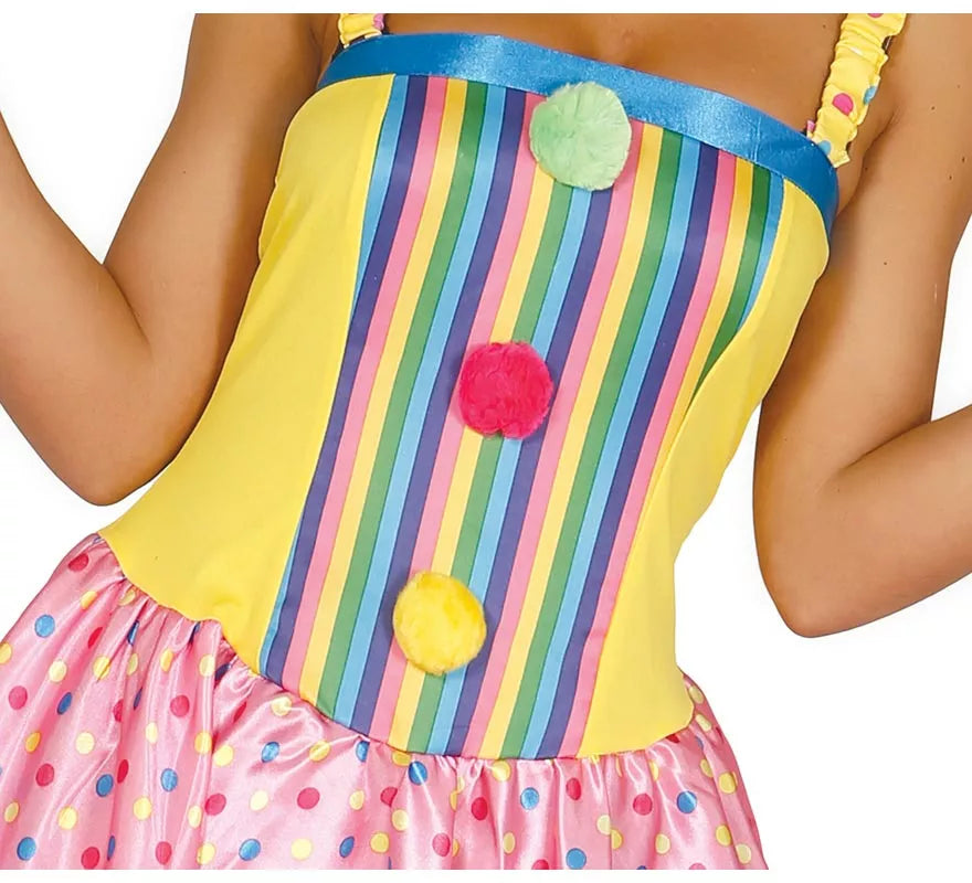 Translation missing: de.Disfraz de Payasa multicolor para mujer