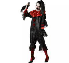 Schwarzes Clownkostüm für Damen