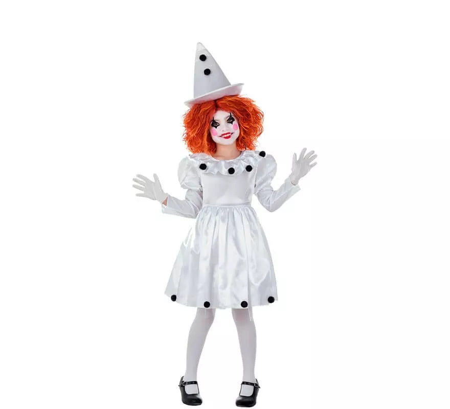Translation missing: de.Disfraz de Payasita Pierrot para niña