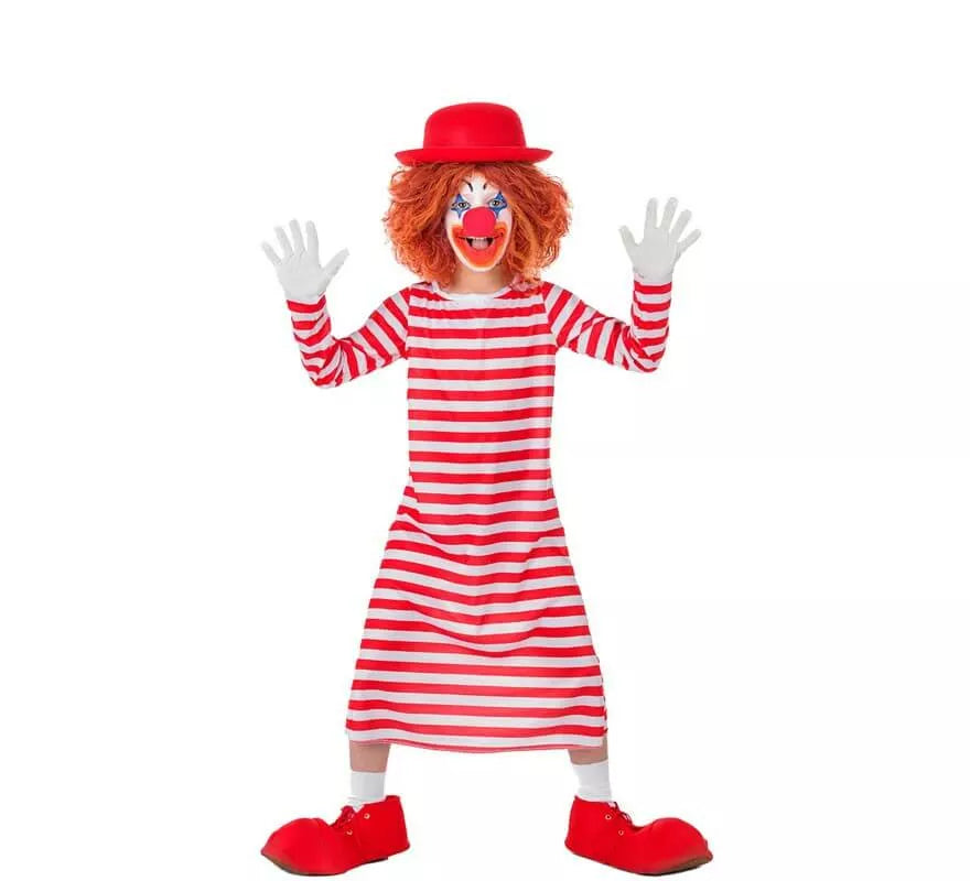 Translation missing: de.Disfraz de Payaso a Rayas con Bombín para niños