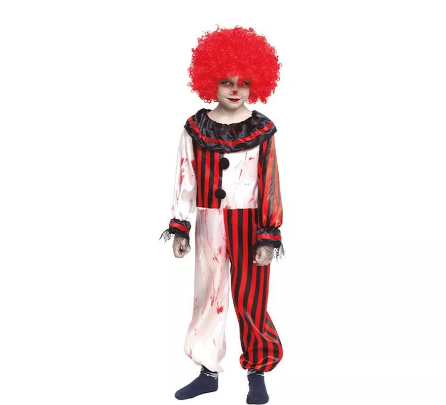 Translation missing: de.Disfraz de Payaso a Rayas con Sangre para niños