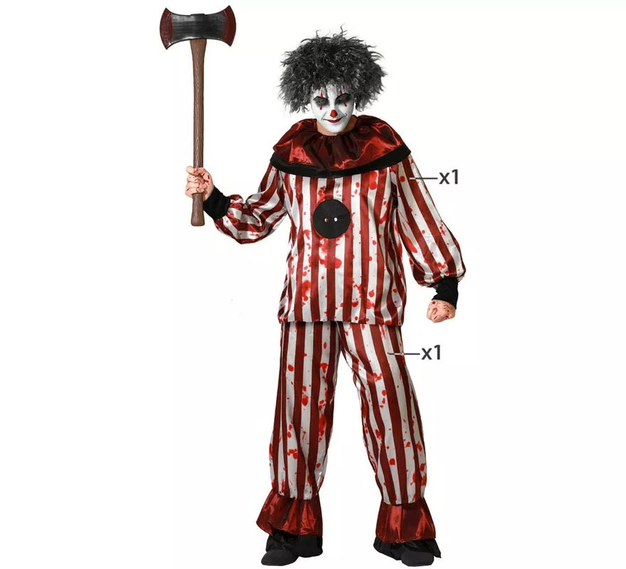 Translation missing: de.Disfraz de Payaso a Rayas para hombre