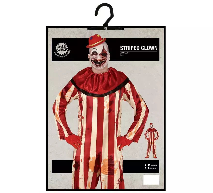 Disfraz de Payaso a Rayas para hombre