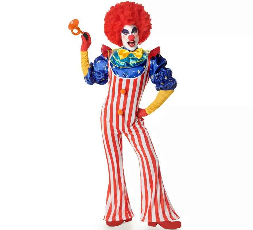 Translation missing: de.Disfraz de Payaso a rayas para hombre