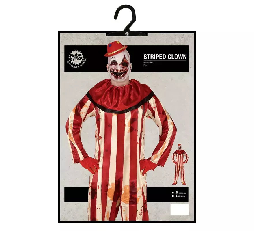 Translation missing: de.Disfraz de Payaso a Rayas para hombre