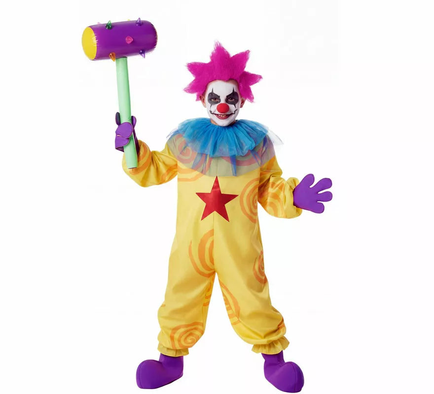 Translation missing: de.Disfraz de Payaso Asesino Aterrador amarillo para niño