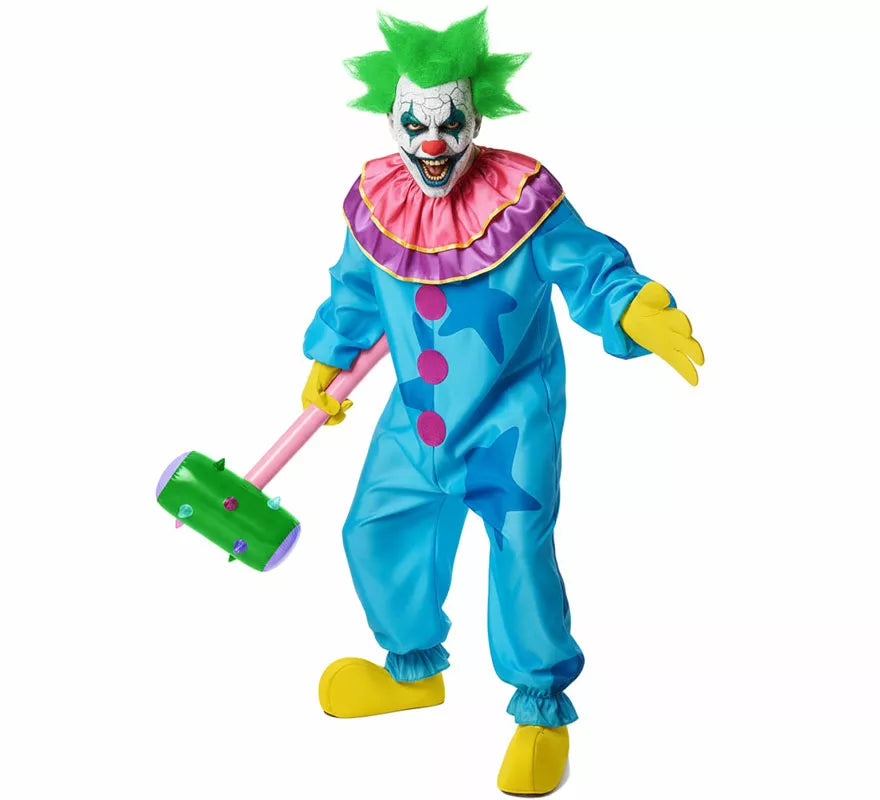 Translation missing: de.Disfraz de Payaso Asesino Aterrador azul para hombre