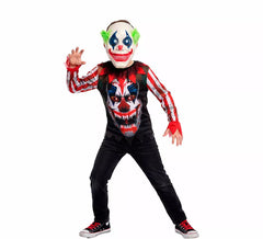 Lächelndes Killerclownkostüm mit Maske für Jungen