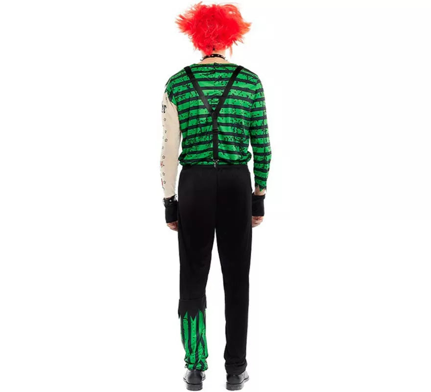 Translation missing: de.Disfraz de Payaso Asesino verde y negro para hombre